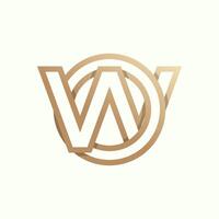 Initial OW or WO Logo design, Monogram Letter O with W combination vector