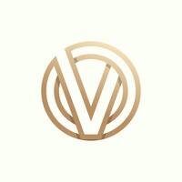 Initial OV or VO Logo design, Monogram Letter O with V combination vector