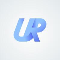 Initial RU or UR Logo design, Monogram Letter R with U combination vector