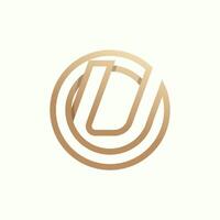 Initial OU or UO Logo design, Monogram Letter O with U combination vector