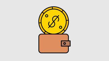 Animated Wallet Money Pop up. Suitable to Place on Finance Content and Management Content. video