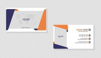 Modern Business Card template with geometric shapes, waves for business, technology. Simple and clean design with a logo and a place 02 vector