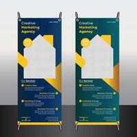 creative rollup template different colors vector