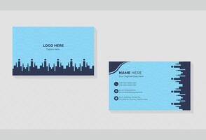 Modern Business Card template with geometric shapes, waves for business, technology. Simple and clean design with a logo and a place 03 vector