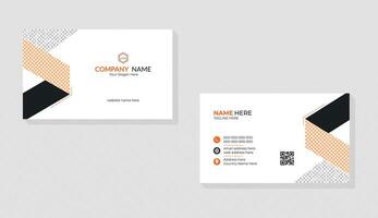 Modern Business Card template with geometric shapes, waves for business, technology. Simple and clean design with a logo and a place 01 vector