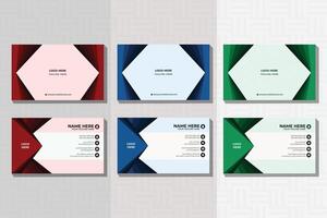 Modern Business Card template with geometric shapes, waves for business, technology. Simple and clean design with a logo and a place 02 vector