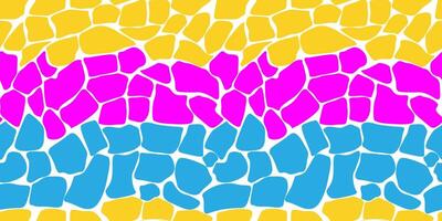 Seamless pattern with abstract print with stripes of free-form shapes of different colors. Animal giraffe print. vector