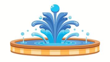 Water fountain gushing refreshing clean water on a sunny day vector