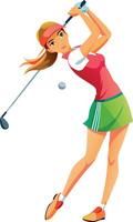golfer swinging golf club on transparent background- vector