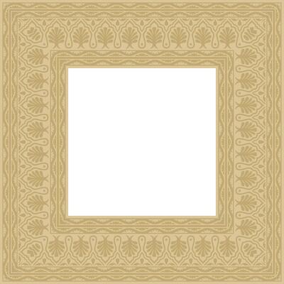 golden square national Indian ornament. Rectangle, border, ethnic Hindu frame.