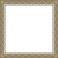square gold with black border, frame, Pompeii. Rectangle Neopolitan ornament. Template for stained glass vector