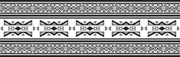 Native American monochrome seamless pattern. Endless black aztec, maya, inca ornament. Drawing for sandblasting and plotter and laser cutting. vector