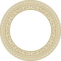 round golden border ornament. Native American tribes framework, circle. vector