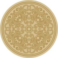 golden round ancient Byzantine ornament. Classical circle of the Eastern Roman Empire, Greece. Pattern motifs of Constantinople. vector