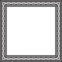 black monochrome square Egyptian ornament. Rectangle, frame, ancient Egypt.Pattern of lotus flowers and sun. Template for stained glass vector