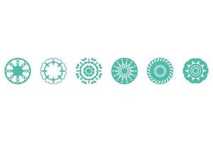 Ornament shape icon set. Decorative abstract design vector