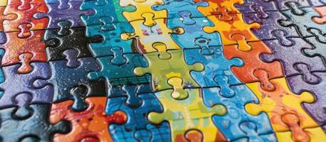 Multi colored puzzle. photo