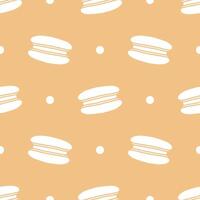 Cartoon doodle of Macaron seamless patterns. vector