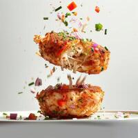 a couple of pieces of food that are on a plate photo