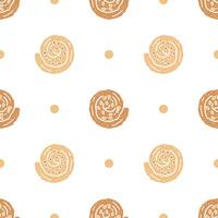 Seamless patterns of Cinnamon roll cartoon doodle. vector