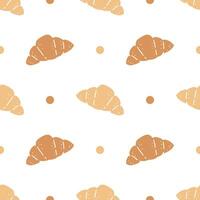 Seamless patterns of Croissant cartoon doodle. vector