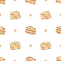 Seamless patterns of Pancakes cartoon doodle. vector