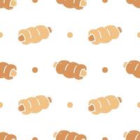 Seamless patterns of Bread with Hotdog cartoon doodle. vector