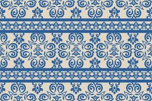 Damask floral fabric seamless patterns for Cross Stitch, carpets and cloth vector