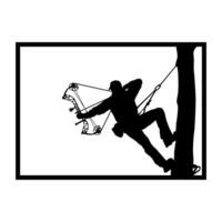 Hunter Bow Archery on The Tree Silhouette vector