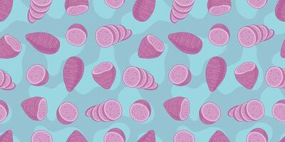 Taro roots seamless pattern backgrounds vector