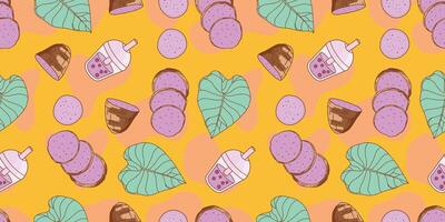 Leaf taro seamless pattern backgrounds vector