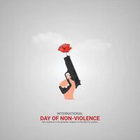 International Day of Non-Violence. Non-Violence day creative design ads design vector