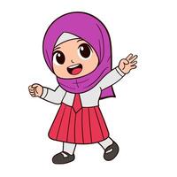 Cheerful Muslim Girl Smiling with Joyful Expression vector