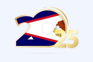 Year 2025 with American Samoa Flag pattern. vector