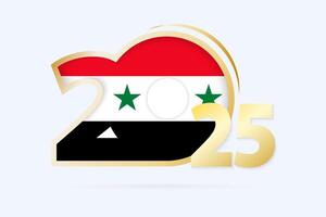 Year 2025 with Syria Flag pattern. vector