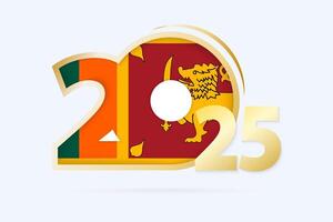 Year 2025 with Sri Lanka Flag pattern. vector