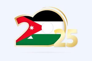 Year 2025 with Jordan Flag pattern. vector