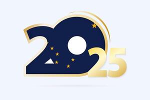 Year 2025 with Alaska Flag pattern. vector