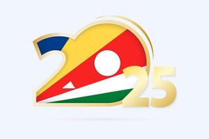 Year 2025 with Seychelles Flag pattern. vector