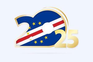 Year 2025 with Cape Verde Flag pattern. vector