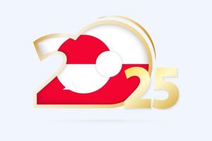 Year 2025 with Greenland Flag pattern. vector
