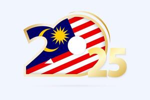 Year 2025 with Malaysia Flag pattern. vector