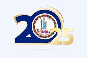 Year 2025 with Virginia Flag pattern. vector