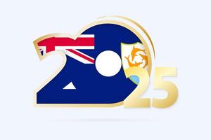 Year 2025 with Anguilla Flag pattern. vector