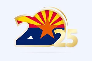 Year 2025 with Arizona Flag pattern. vector