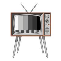 Retro television set. Old-fashioned tv with static noise error on screen. vector