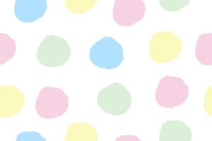 Seamless pattern with hand drawn polka dots. Pastel colored background with circles vector