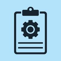 A Clipboard and Gear Setting User Manual Technical Support Flat Icon vector