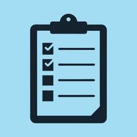 A Clipboard and Paper Task Check List Job Done Right Sign Flat Icon vector