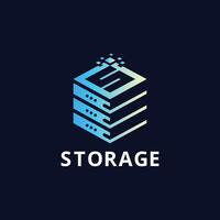 Cloud Data Storage Hosting Server Networking Hexagon Cube S Letter Modern File Transfer Logo vector
